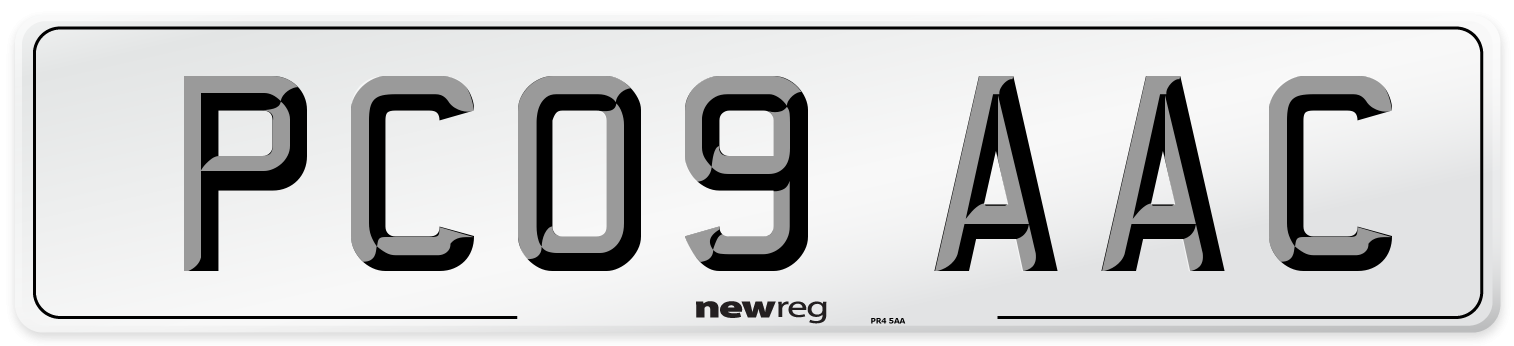 PC09 AAC Number Plate from New Reg